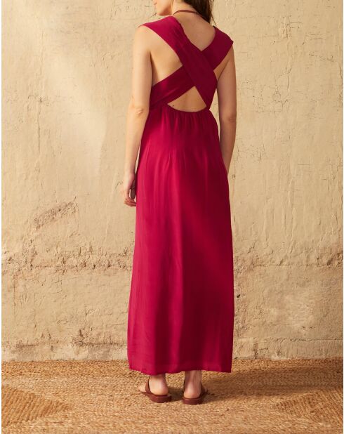 Rosafarbenes Seidenkreppkleid Alma Camelia