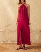 Rosafarbenes Seidenkreppkleid Alma Camelia