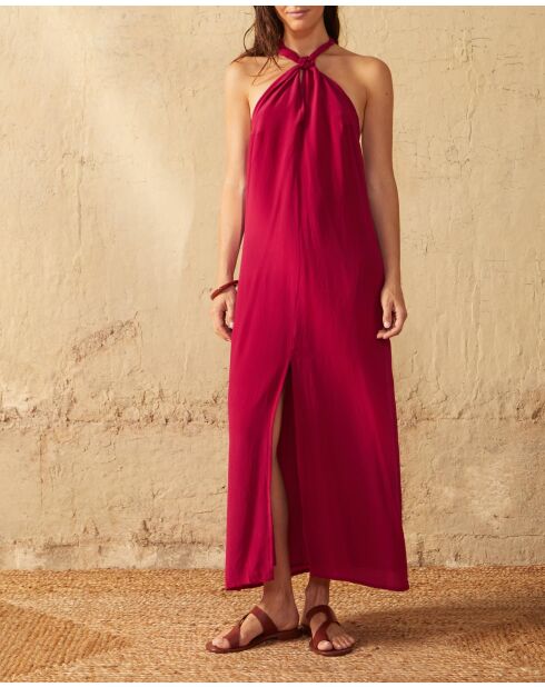 Rosafarbenes Seidenkreppkleid Alma Camelia