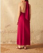 Rosafarbenes Seidenkreppkleid Alma Camelia