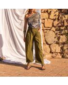 Top Gaelle con estampado floral en color maravoile Dill, morado, azul empolvado