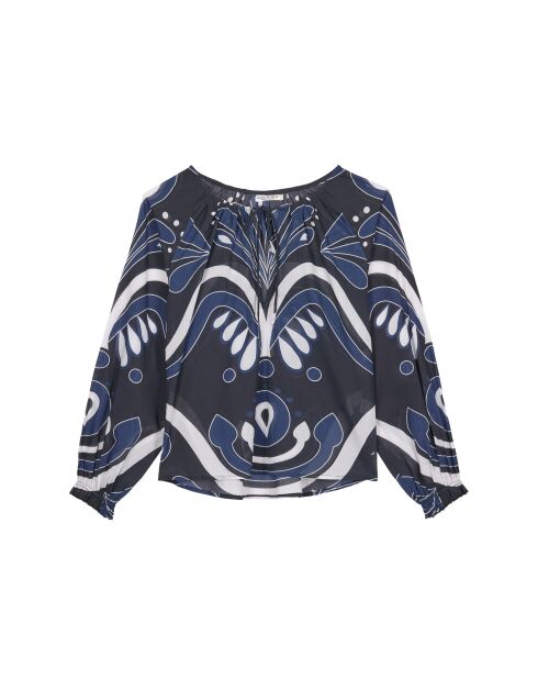 Camisa Rosie con estampado barroco en combinación negra maravoile