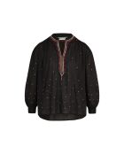 Gilda Bluse mit Matriochka-Muster in Maravoile-Schwarz