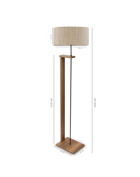 AYD 2822 Stehlampe aus Holz beige/holz - 26 x 115 x 6 cm