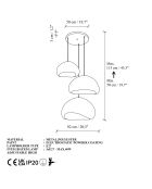 Loval Set T Luna weißer Kronleuchter - 55 x 45 x 60 cm