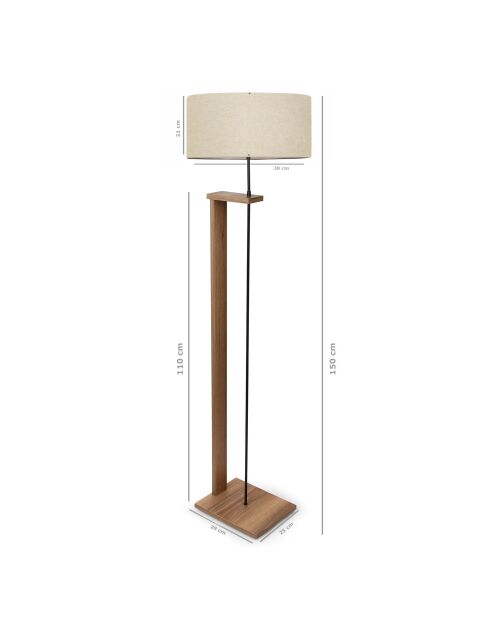 AYD 2825 Stehlampe aus Holz beige/holz - 26 x 115 x 6 cm