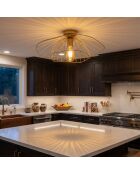 Mantar 6502 P lampada da soffitto dorata - 52 x 52 x 20 cm