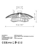 Mantar 6502 P lampada da soffitto dorata - 52 x 52 x 20 cm