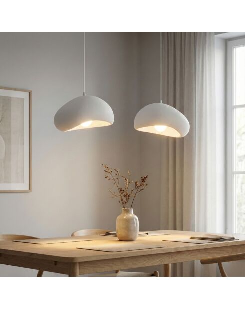 Lámpara blanca Luna 30 2 C de Loval, 65 x 30 x 30 cm