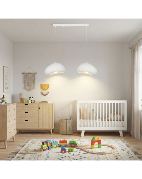 Lámpara blanca Luna 30 2 C de Loval, 65 x 30 x 30 cm