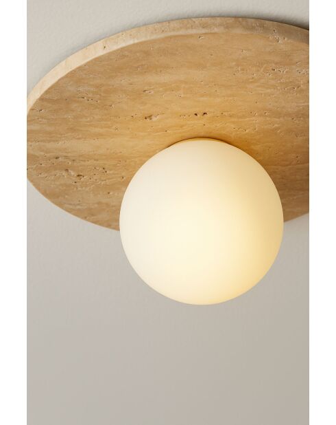 Tor Tun plafondlamp beige/wit - 34 x 47,5 x 16 cm