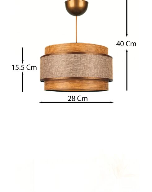 Lampadario BK027 marrone - 33 x 33 x 24 cm