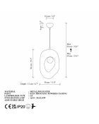 Lampadario Zoga 1001 Nua Ecru, 22 x 34 x 54 cm