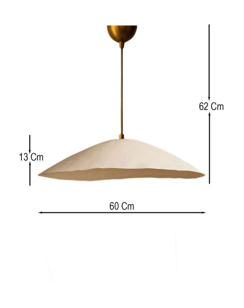 Lampadario BK178 oro/crema - 61 x 32 x 30 cm
