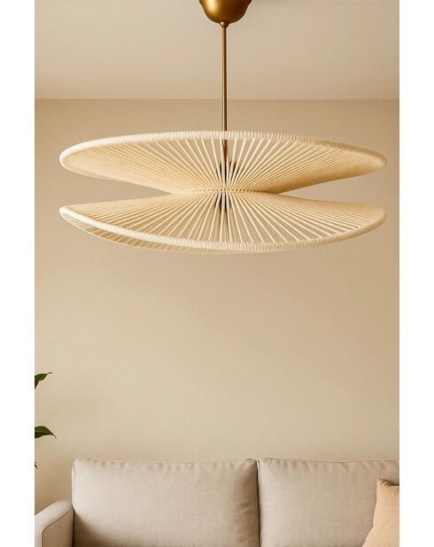 Lampadario BK170 ecru/oro - 52 x 52 x 23 cm