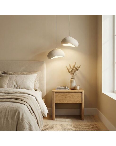 Lámpara blanca Luna 30 2 T de Loval, 44 x 40 x 30 cm