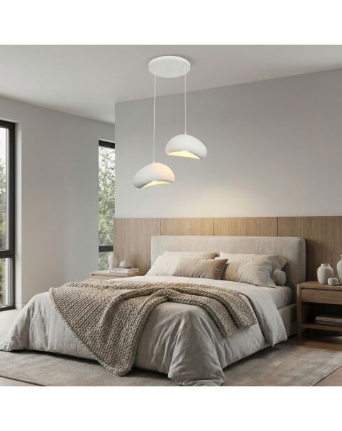 Lámpara blanca Luna 30 2 T de Loval, 44 x 40 x 30 cm