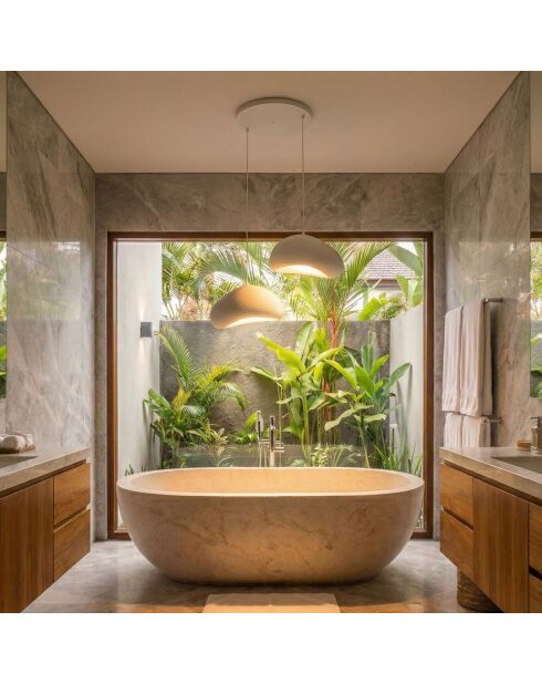 Lámpara blanca Luna 30 2 T de Loval, 44 x 40 x 30 cm