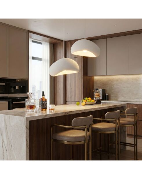 Lámpara blanca Luna 30 2 T de Loval, 44 x 40 x 30 cm