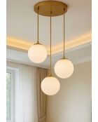 BRZ 343419 lampadario oro/bianco - 25 x 15 x 15 cm