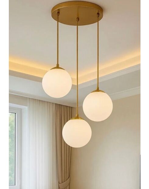 BRZ 343419 lampadario oro/bianco - 25 x 15 x 15 cm