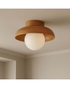 Lampada da parete Hant T rovere/bianco - 34 x 47,5 x 16 cm