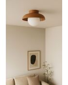 Lampada da parete Hant T rovere/bianco - 34 x 47,5 x 16 cm