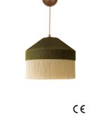 Lampadario Ivernia verde/crema - 42 x 42 x 22 cm