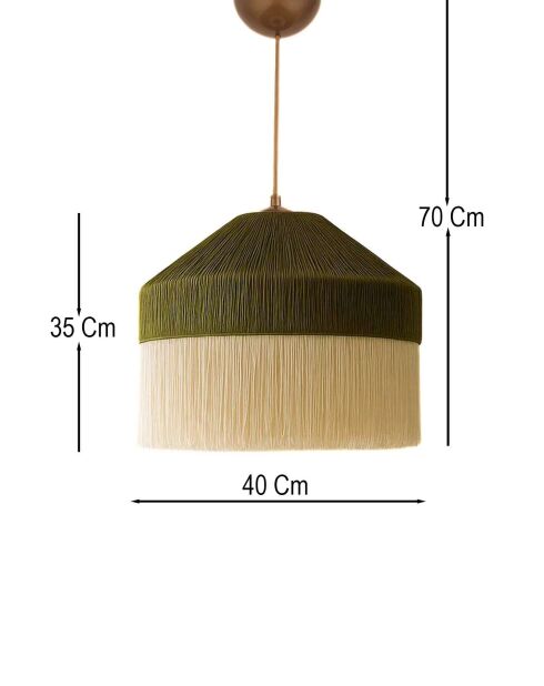 Lampadario Ivernia verde/crema - 42 x 42 x 22 cm