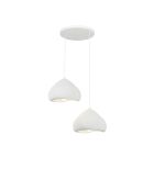 Lámpara blanca Luna Lora 30 2 T, 44 x 40 x 30 cm