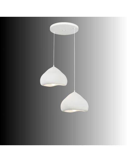 Lámpara blanca Luna Lora 30 2 T, 44 x 40 x 30 cm