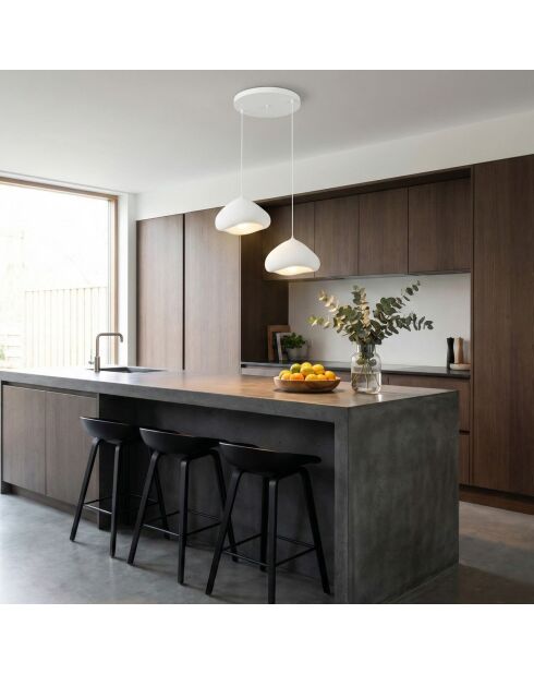 Lámpara blanca Luna Lora 30 2 T, 44 x 40 x 30 cm