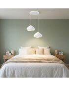 Lámpara blanca Luna Lora 30 2 T, 44 x 40 x 30 cm