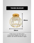 Lampada da soffitto Bella Luce dorata - 20 x 20 x 20 cm