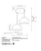 Luna Lora 50 50 T weißer Kronleuchter, 60 x 60 x 40 cm