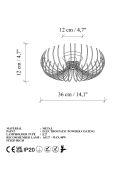 Karsortel N 641 1 lampada da soffitto dorata - 42 x 42 x 25 cm