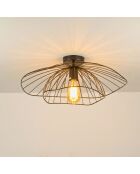 Lampada da soffitto Mantar 6500 P nera - 52 x 52 x 20 cm