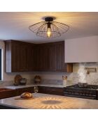 Lampada da soffitto Mantar 6500 P nera - 52 x 52 x 20 cm