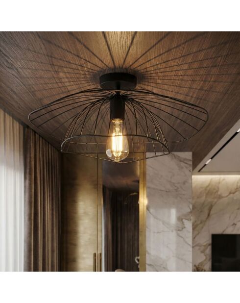 Lampada da soffitto Mantar 6500 P nera - 52 x 52 x 20 cm