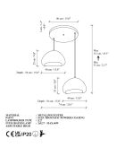 Luna Luna 40 40 T witte Lora kroonluchter - 50 x 50 x 35 cm