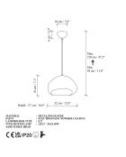 Lampadario Loval 30 Luna bianco - 36 x 30 x 21 cm