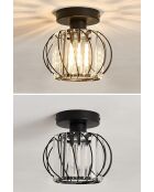 Lampada da soffitto Bella Luce nera - 20 x 20 x 20 cm