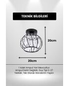 Lampada da soffitto Bella Luce nera - 20 x 20 x 20 cm