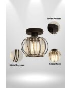 Lampada da soffitto Bella Luce nera - 20 x 20 x 20 cm