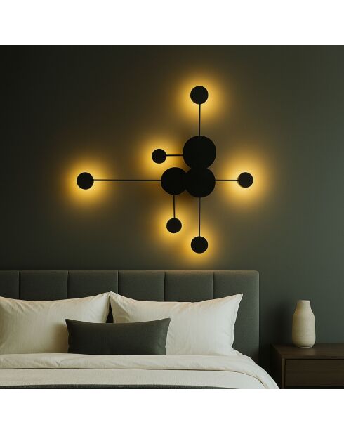 Ledos 15542 schwarze Wandleuchte - 60 x 60 x 15 cm