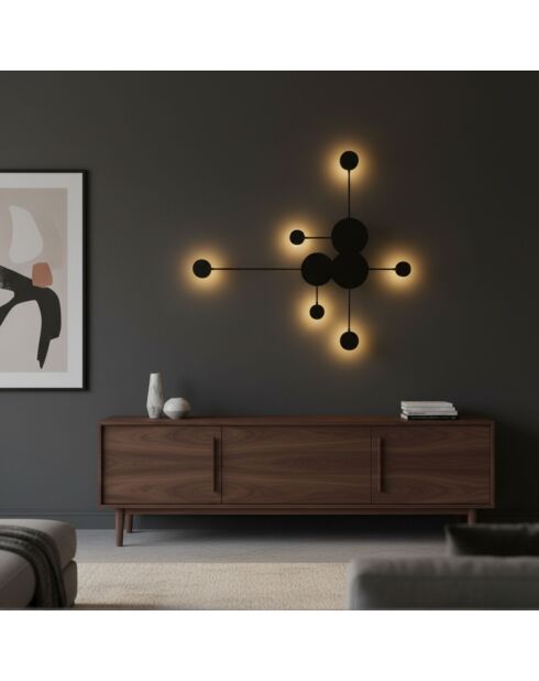 Ledos 15542 schwarze Wandleuchte - 60 x 60 x 15 cm