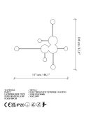 Ledos 15542 schwarze Wandleuchte - 60 x 60 x 15 cm