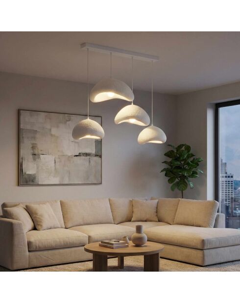 Luna Set Luna 30 4 C Nua - Lampadario bianco, 140 x 42 x 40 cm