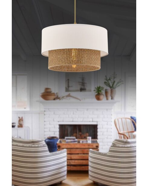 Echo beige/witte kroonluchter - 30 x 30 x 20 cm