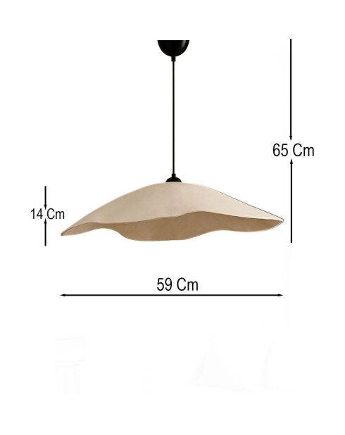 Lampadario BK200 crema/oro - 61 x 32 x 30 cm